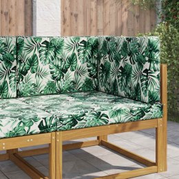 VidaXL Poduszka do sofy na zewnątrz 3 pcs Wzór liścia Poliester
