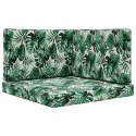 VidaXL Poduszka do sofy na zewnątrz 3 pcs Wzór liścia Poliester
