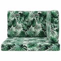 VidaXL Poduszka do sofy na zewnątrz 3 pcs Wzór liścia Poliester