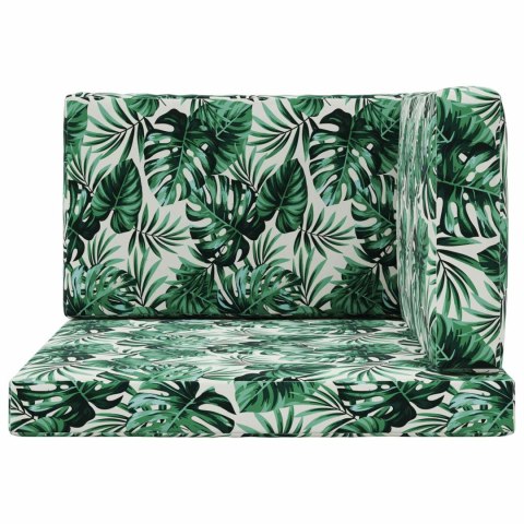 VidaXL Poduszka do sofy na zewnątrz 3 pcs Wzór liścia Poliester