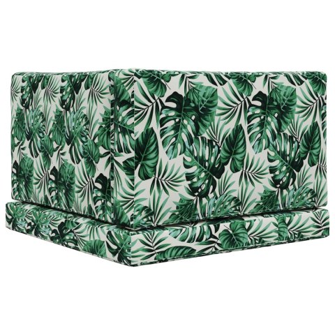 VidaXL Poduszka do sofy na zewnątrz 3 pcs Wzór liścia Poliester