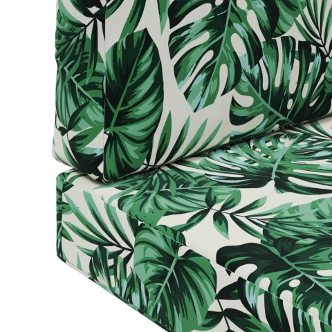 VidaXL Poduszka do sofy na zewnątrz 3 pcs Wzór liścia Poliester