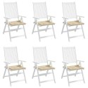 VidaXL Poduszki na krzesła ogrodowe, 6 szt., beżowe, 40x40x4 cm