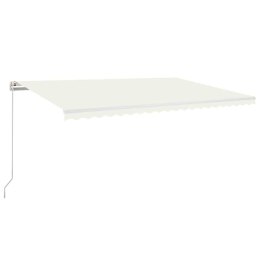 VidaXL Ręcznie zwijana markiza z LED, 500 x 300 cm, kremowa