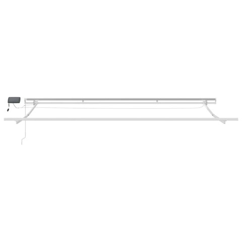 RĘCZNIE ZWIJANA MARKIZA OGRODOWA Z LED BRĄZOWA 450X300CM