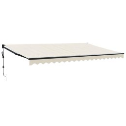 VidaXL Zwijana markiza, automatyczna, kremowa, 5x3 m