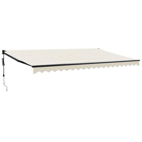 VidaXL Zwijana markiza, automatyczna, kremowa, 5x3 m