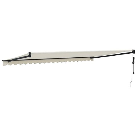 VidaXL Zwijana markiza, automatyczna, kremowa, 5x3 m