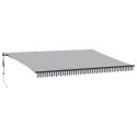 AUTOMATYCZNA MARKIZA OGRODOWA Z LED ANTRACYTOWO-BIAŁA 500X350CM