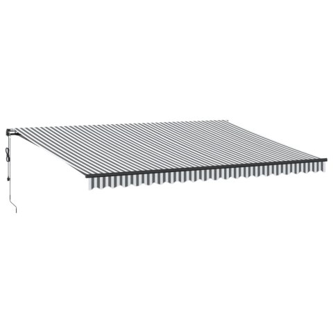 AUTOMATYCZNA MARKIZA OGRODOWA Z LED ANTRACYTOWO-BIAŁA 500X350CM