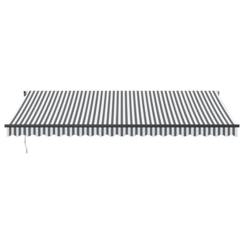 AUTOMATYCZNA MARKIZA OGRODOWA Z LED ANTRACYTOWO-BIAŁA 500X350CM