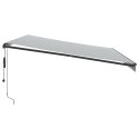 AUTOMATYCZNA MARKIZA OGRODOWA Z LED ANTRACYTOWO-BIAŁA 500X350CM