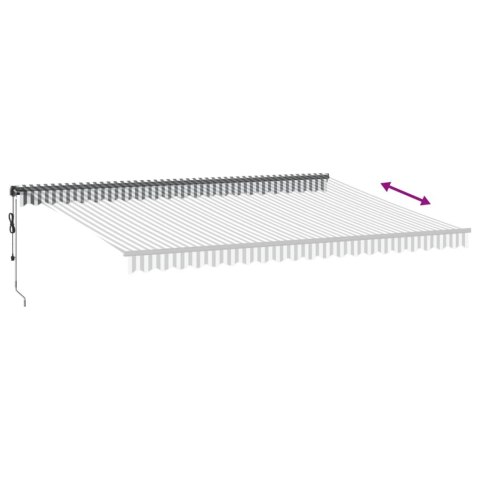 AUTOMATYCZNA MARKIZA OGRODOWA Z LED ANTRACYTOWO-BIAŁA 500X350CM