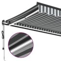 AUTOMATYCZNA MARKIZA OGRODOWA Z LED ANTRACYTOWO-BIAŁA 500X350CM