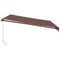RĘCZNIE ZWIJANA MARKIZA OGRODOWA Z LED BRĄZOWA 400X350CM