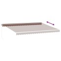 RĘCZNIE ZWIJANA MARKIZA OGRODOWA Z LED BRĄZOWA 500X350CM