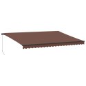 RĘCZNIE ZWIJANA MARKIZA OGRODOWA Z LED BRĄZOWA 500X350CM