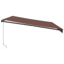 RĘCZNIE ZWIJANA MARKIZA OGRODOWA Z LED BRĄZOWA 500X350CM
