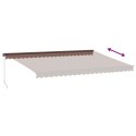 RĘCZNIE ZWIJANA MARKIZA OGRODOWA Z LED BRĄZOWA 500X350CM