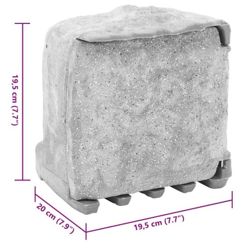 VidaXL Rozgałęźnik ogrodowy z kołkiem, 4 gniazda, imitacja kamienia