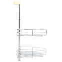 VidaXL 2-poziomowy kosz do kuchni, srebrny, 180 stopni, 75x38x80 cm