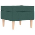 VidaXL Fotel z podnóżkiem, ciemnozielony, tapicerowany tkaniną