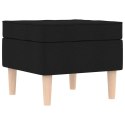 VidaXL Fotel z podnóżkiem, czarny, tapicerowany tkaniną