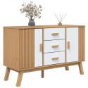 VidaXL Komoda OLDEN, biało-brązowa, 114x43x73,5cm, lite drewno sosnowe