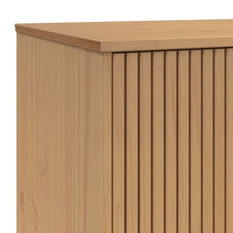 VidaXL Komoda OLDEN, biało-brązowa, 114x43x73,5cm, lite drewno sosnowe