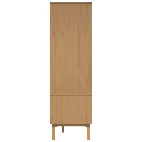 VidaXL Szafa OLDEN, biało-brązowa, 76,5x53x172 cm, lite drewno sosnowe