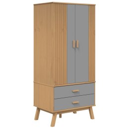 VidaXL Szafa OLDEN, szaro-brązowa, 76,5x53x172 cm, lite drewno sosnowe