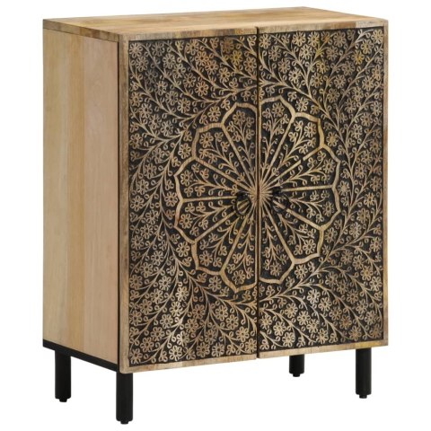 SZAFKA Z LITEGO DREWNA MANGO RĘCZNIE RZEŹBIONA RETRO KOMODA 60X33X75CM LOFT