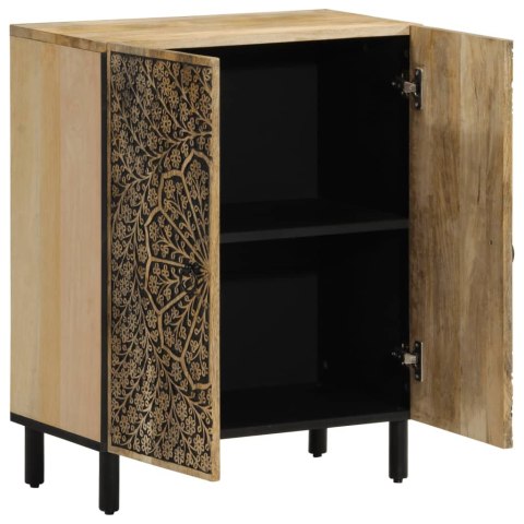 SZAFKA Z LITEGO DREWNA MANGO RĘCZNIE RZEŹBIONA RETRO KOMODA 60X33X75CM LOFT