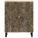 SZAFKA Z LITEGO DREWNA MANGO RĘCZNIE RZEŹBIONA RETRO KOMODA 60X33X75CM LOFT