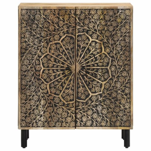 SZAFKA Z LITEGO DREWNA MANGO RĘCZNIE RZEŹBIONA RETRO KOMODA 60X33X75CM LOFT