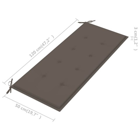 VidaXL 2-os. ławka ogrodowa z poduszką, 120 cm, lity eukaliptus