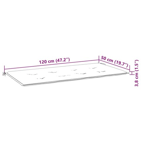 VidaXL Ławka ogrodowa z poduszką, 120 cm, drewno akacjowe