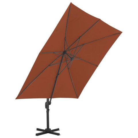 VidaXL Parasol ogrodowy Cantilever z aluminiowym słupkiem, terakota, 400x300 cm