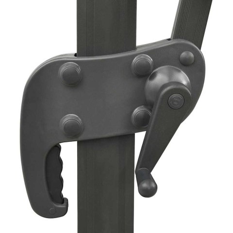 VidaXL Parasol wiszący z lampkami LED i słupkiem, 300 cm, piaskowy