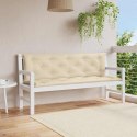 VidaXL Poduszka na ławkę ogrodową, beżowa, 150x(50+50)x7 cm