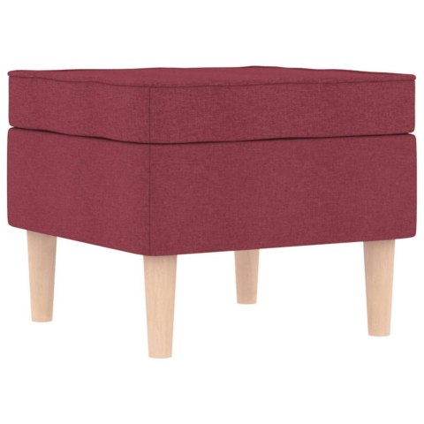 VidaXL Fotel z podnóżkiem, winna czerwień, tapicerowany tkaniną