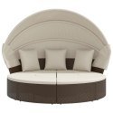 WYSPA SŁONECZNA LEŻAK OGRODOWY BALDACHIM 178CM RATAN SOFA MODUŁOWA PODUSZKI