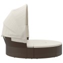 WYSPA SŁONECZNA LEŻAK OGRODOWY BALDACHIM 178CM RATAN SOFA MODUŁOWA PODUSZKI