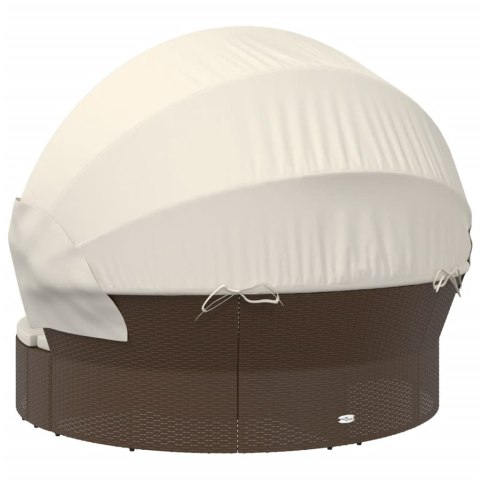 WYSPA SŁONECZNA LEŻAK OGRODOWY BALDACHIM 178CM RATAN SOFA MODUŁOWA PODUSZKI
