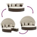 WYSPA SŁONECZNA LEŻAK OGRODOWY BALDACHIM 178CM RATAN SOFA MODUŁOWA PODUSZKI