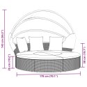WYSPA SŁONECZNA LEŻAK OGRODOWY BALDACHIM 178CM RATAN SOFA MODUŁOWA PODUSZKI