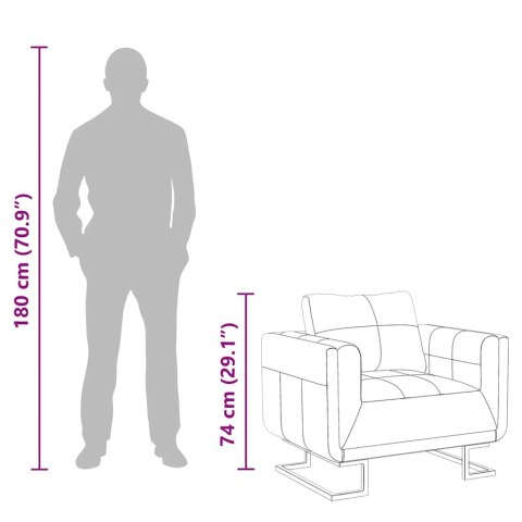 VidaXL Fotel z chromowanymi nóżkami, czarny, sztuczna skóra