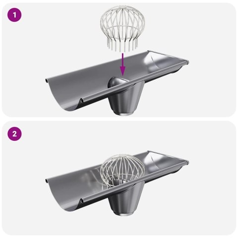 VidaXL Osłona na liście rynny 2 pcs Srebrny 160 mm Stal nierdzewna