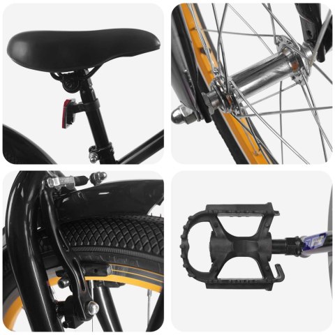 VidaXL Rower Dziecięcy 18 Cali dla dzieci w wieku 5-7 lat Czarny