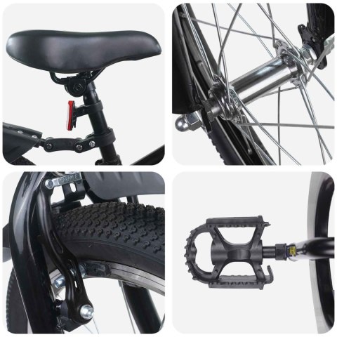 VidaXL Rower Dziecięcy 18 Cali dla dzieci w wieku 5-7 lat Czarny